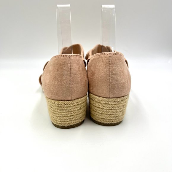 8W 8 WIDE Lifestride Siesta Taupe Blush Microsuede Espadrille Wedge Sandal Shoes - Picture 7 of 14